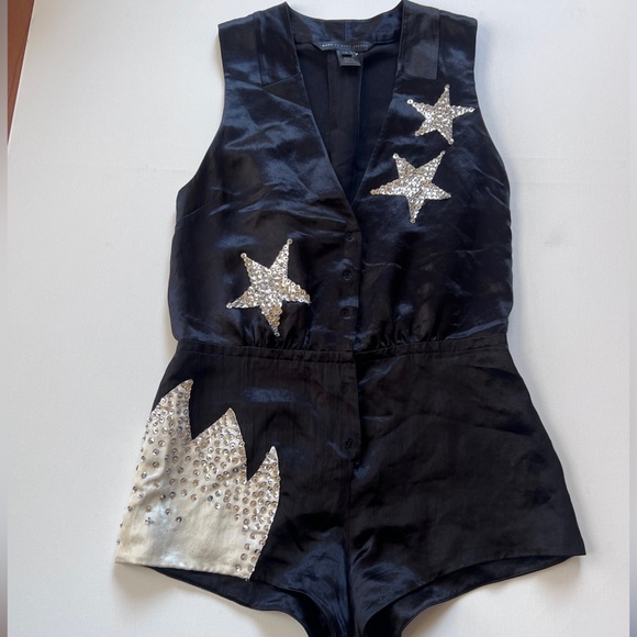 Marc by Marc Jacobs Satin Stud Embellished Stars Jumpsuit runway - Picture 4 of 8